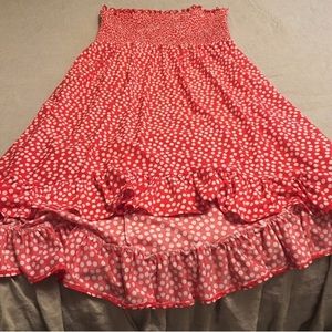 Red and white polka dot dress size L